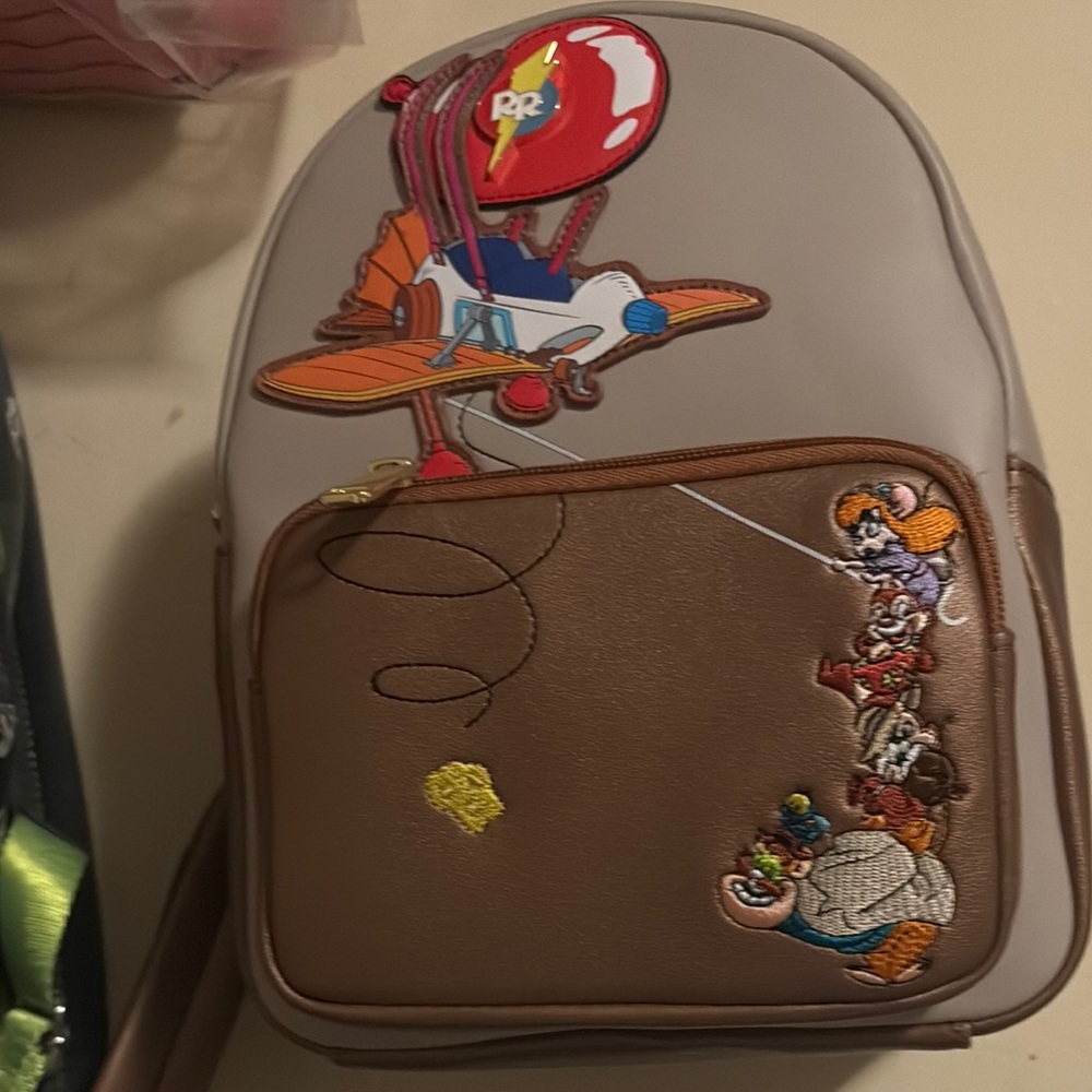 Cartoon Character Brown and Gray Backpack
